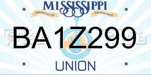 BA1Z299 Mississippi License Plate