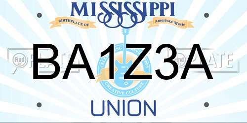 BA1Z3A Mississippi License Plate