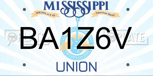 BA1Z6V Mississippi License Plate