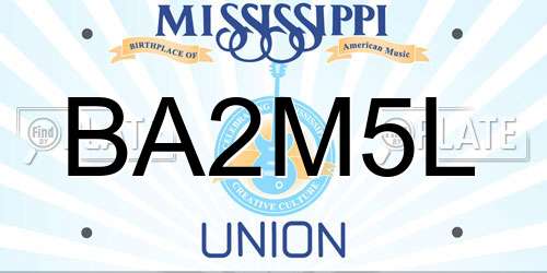 BA2M5L Mississippi License Plate