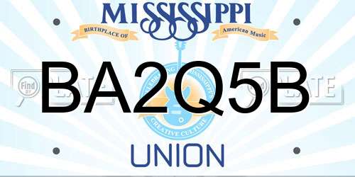 BA2Q5B Mississippi License Plate