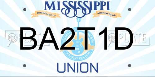 BA2T1D Mississippi License Plate