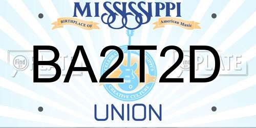 BA2T2D Mississippi License Plate