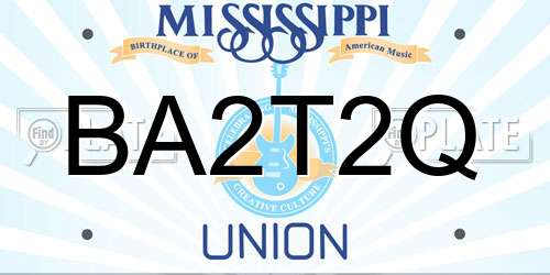BA2T2Q Mississippi License Plate