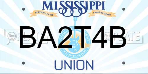 BA2T4B Mississippi License Plate