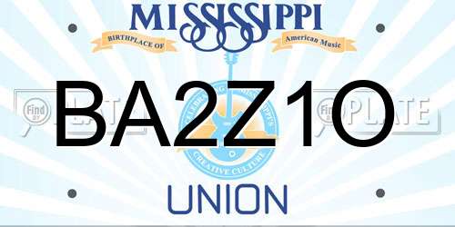 BA2Z1O Mississippi License Plate