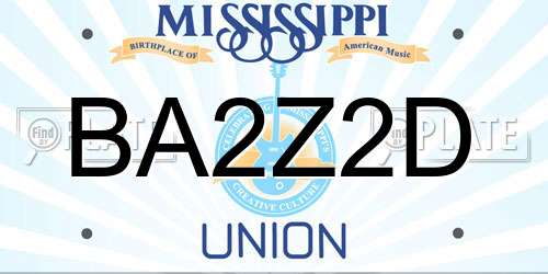 BA2Z2D Mississippi License Plate