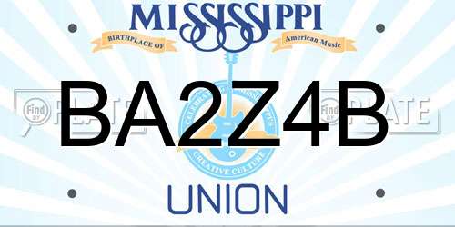 BA2Z4B Mississippi License Plate
