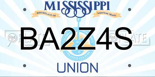 BA2Z4S Mississippi License Plate