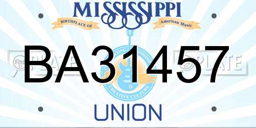 BA31457 Mississippi License Plate