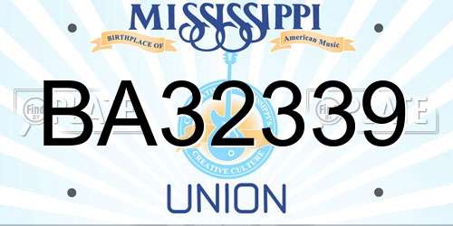 BA32339 Mississippi License Plate