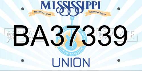 BA37339 Mississippi License Plate