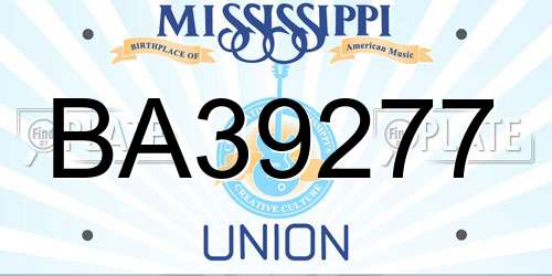 BA39277 Mississippi License Plate