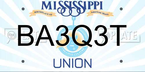 BA3Q3T Mississippi License Plate
