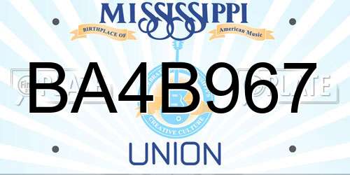BA4B967 Mississippi License Plate