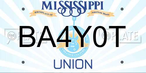 BA4Y0T Mississippi License Plate