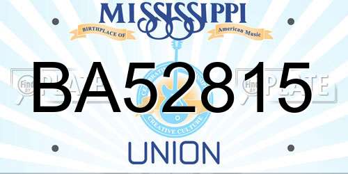 BA52815 Mississippi License Plate