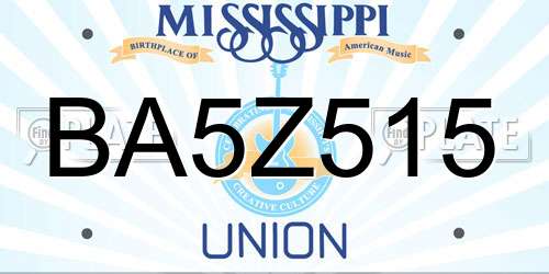 BA5Z515 Mississippi License Plate