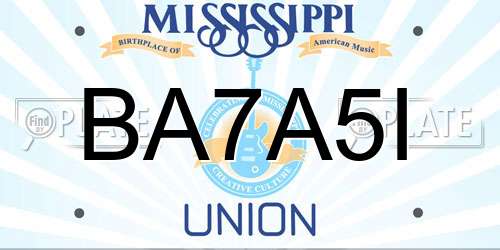 BA7A5I Mississippi License Plate