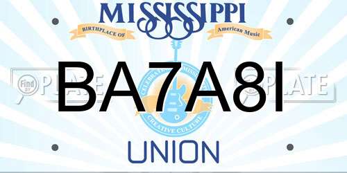 BA7A8I Mississippi License Plate