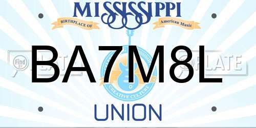 BA7M8L Mississippi License Plate