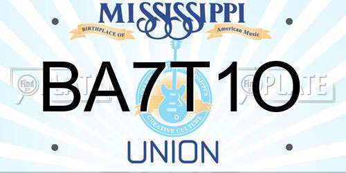 BA7T1O Mississippi License Plate