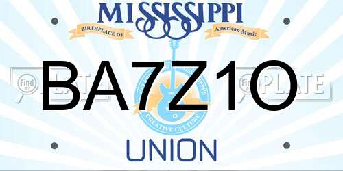 BA7Z1O Mississippi License Plate