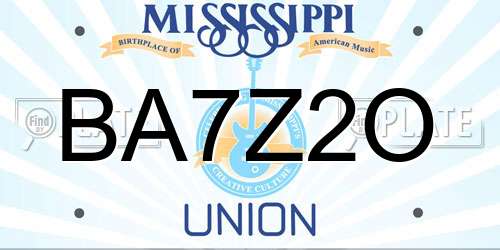 BA7Z2O Mississippi License Plate