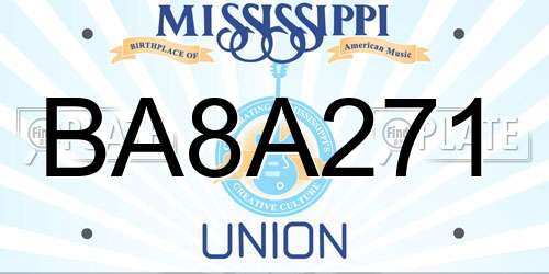 BA8A271 Mississippi License Plate