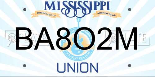BA8O2M Mississippi License Plate