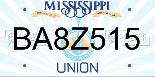 BA8Z515 Mississippi License Plate