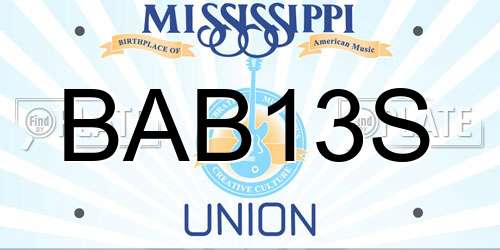 BAB13S Mississippi License Plate
