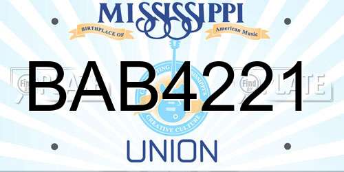 BAB4221 Mississippi License Plate