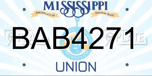 BAB4271 Mississippi License Plate
