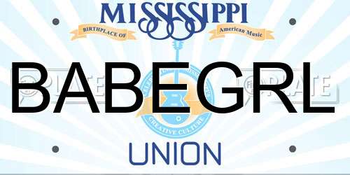 BABEGRL Mississippi License Plate