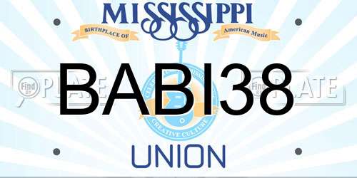 BABI38 Mississippi License Plate