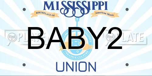 BABY2 Mississippi License Plate