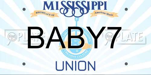 BABY7 Mississippi License Plate