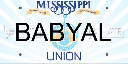 BABYAL Mississippi License Plate