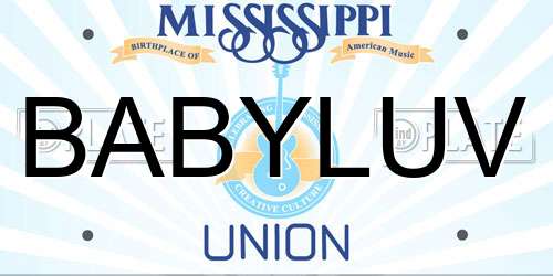 BABYLUV Mississippi License Plate