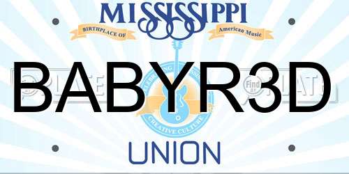 BABYR3D Mississippi License Plate