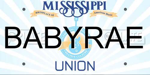 BABYRAE Mississippi License Plate
