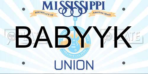 BABYYK Mississippi License Plate
