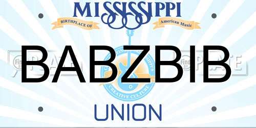 BABZBIB Mississippi License Plate