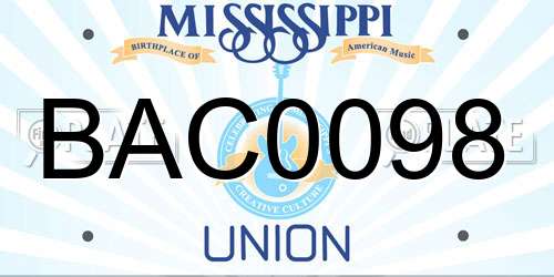 BAC0098 Mississippi License Plate