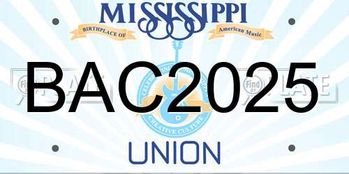 BAC2025 Mississippi License Plate