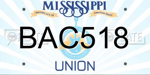 BAC518 Mississippi License Plate