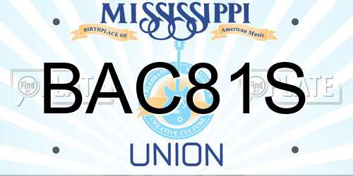 BAC81S Mississippi License Plate