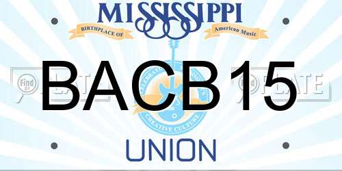 BACB15 Mississippi License Plate