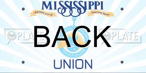 BACK Mississippi License Plate
